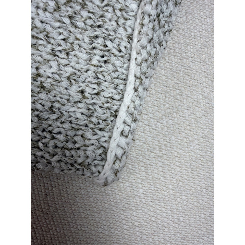 LOFT Outlet Knit Pullover Top Sweater Size L Gray Ivory 3/4 Career Cotton Blend - Picture 11 of 16